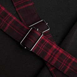 Punk Rave Plaid Spliced Suspender Skirt Women's Stuff