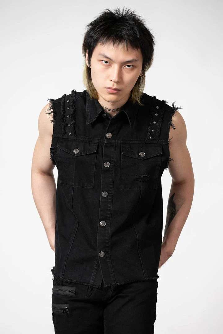 Killstar Ruse Denim Vest Men's Stuff 3 Killstar Ruse Denim Vest Men's Stuff