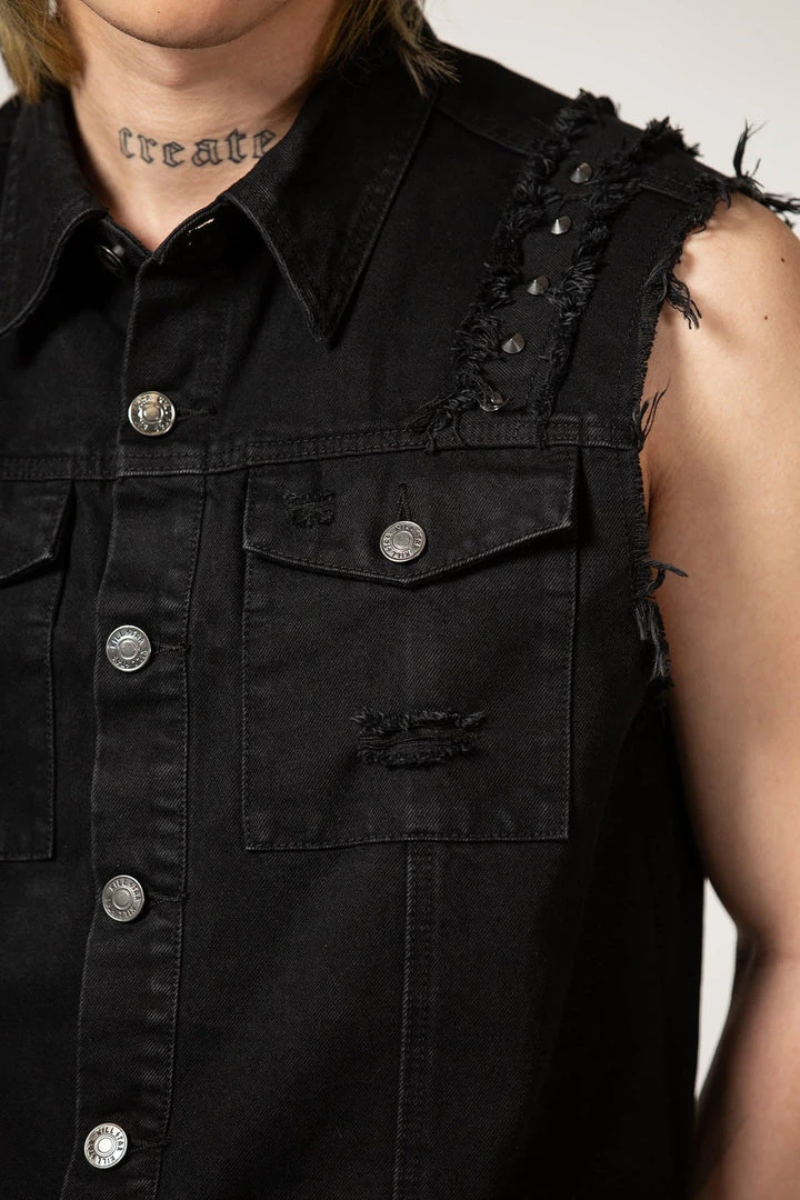 Killstar Ruse Denim Vest Men's Stuff 4 Killstar Ruse Denim Vest Men's Stuff