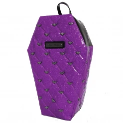 Rock Rebel Mina Bat Quilted Coffin Backpack In Purple Bags & Backpacks