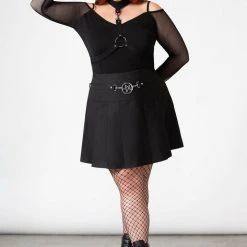 Killstar Women's Stuff Scary Pleated Skirt 22 Killstar Women's Stuff Scary Pleated Skirt