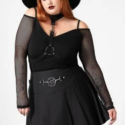 Killstar Women's Stuff Scary Pleated Skirt 20 Killstar Women's Stuff Scary Pleated Skirt