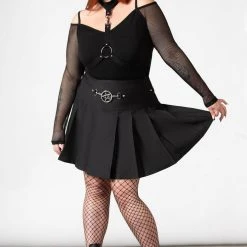 Killstar Women's Stuff Scary Pleated Skirt 19 Killstar Women's Stuff Scary Pleated Skirt