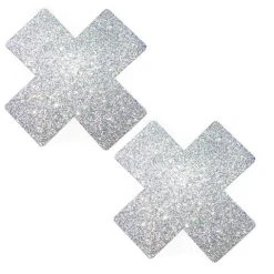 Neva Nude Accessories Silver Pixie Dust Glitter X Factor Nipple Cover Pasties