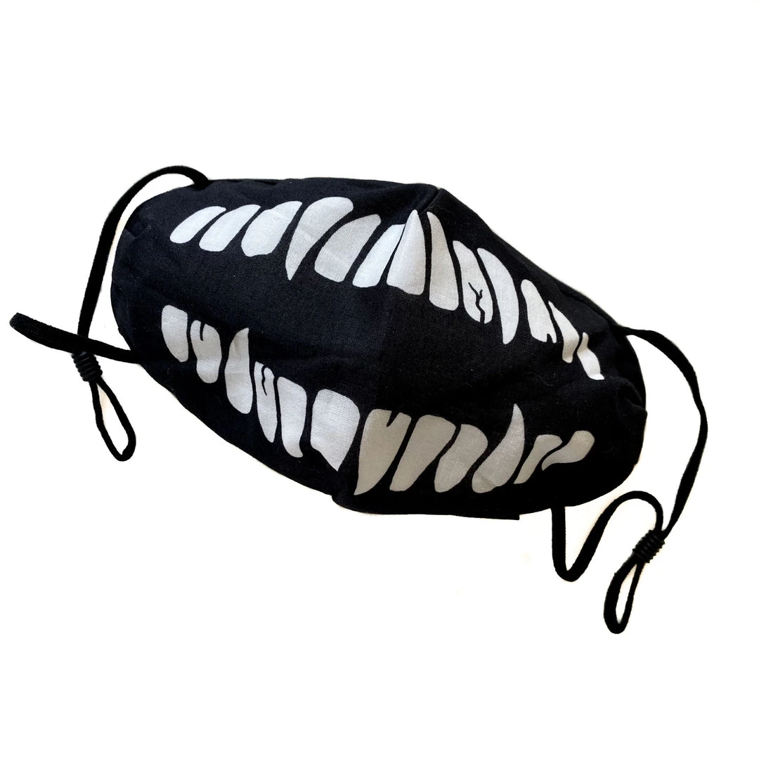 Ectogasm Skeleton Teeth Face Mask In Black Masks 3 Ectogasm Skeleton Teeth Face Mask In Black Masks