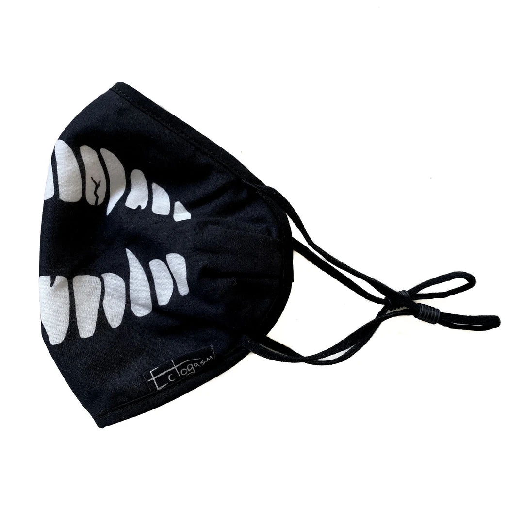 Ectogasm Skeleton Teeth Face Mask In Black Masks 4 Ectogasm Skeleton Teeth Face Mask In Black Masks