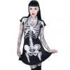 Kreepsville666 Women's Stuff Skeleton White Flare Dress 1 Kreepsville666 Women's Stuff Skeleton White Flare Dress