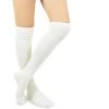 TeeHee Gift Ideas Ivory White Solid Plain Knee High Women's Socks