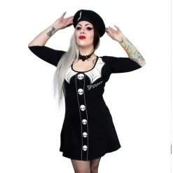 Kreepsville666 Spooky Girl Flare 3/4 Sleeve Dress