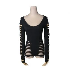 Punk Rave Gothic Burnt Flower Top