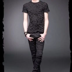 Queen Of Darkness Men's Stuff Black Pants With Slits