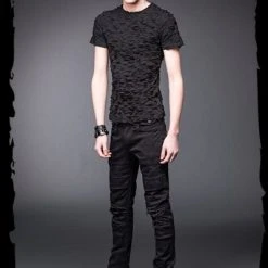 Queen Of Darkness Men's Stuff Black Pants With Slits