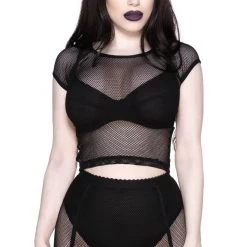 Killstar Wildchild Fishnet Top - Black Women's Stuff