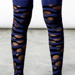 Killstar Wretched Soul Distress Socks [BLACK/MIDNIGHT]