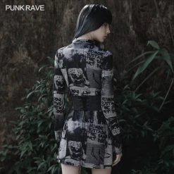 Punk Rave Men's Stuff Black And Gray Corset With Buckles