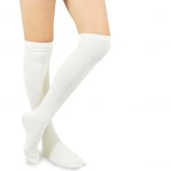 TeeHee Gift Ideas Women's Casual Cotton Knee High Solid Plain 2-Pack