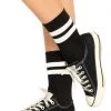 Leg Avenue Athletic Striped Anklet Socks – Black/White 2 Leg Avenue Athletic Striped Anklet Socks – Black/White