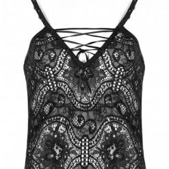 Punk Rave Women's Stuff Black Lace Opium Top