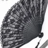 Fantasmagoria Black Palace Lace Folding Fan Accessories 1 Fantasmagoria Black Palace Lace Folding Fan Accessories