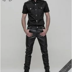 Punk Rave Men's Stuff Casual Black Men's Shirt