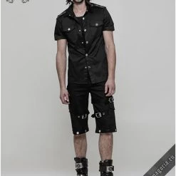 Punk Rave Men's Stuff Casual Black Men's Shirt