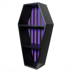 Sourpuss Striped Coffin Shelf - Black/Purple