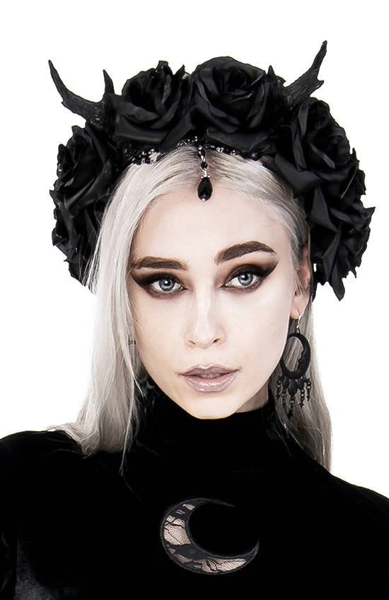 ReStyle Gothic Wreath With Antlers, Roses & Beads Headband Accessories 6 ReStyle Gothic Wreath With Antlers, Roses & Beads Headband Accessories