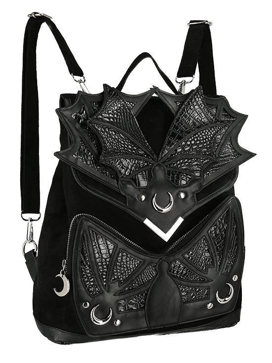 ReStyle Black Phantom Gothic Backpack With Dragon Wings 11 ReStyle Black Phantom Gothic Backpack With Dragon Wings