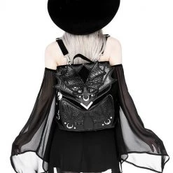 ReStyle Black Phantom Gothic Backpack With Dragon Wings 14 ReStyle Black Phantom Gothic Backpack With Dragon Wings