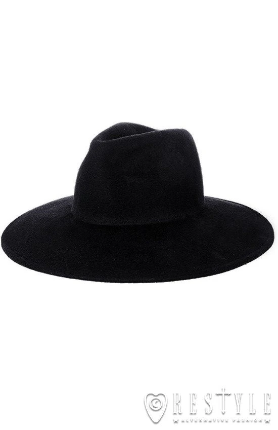 ReStyle Black Gothic Wide Brim Hat Men's Stuff 3 ReStyle Black Gothic Wide Brim Hat Men's Stuff