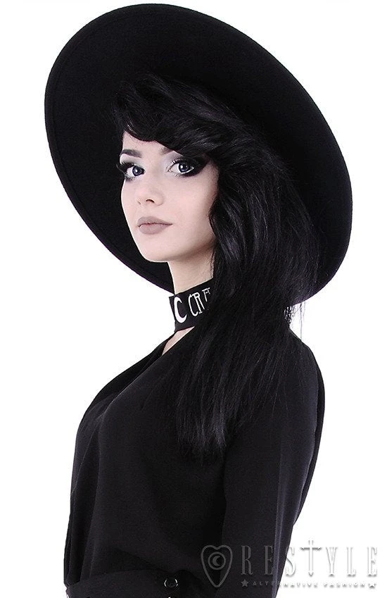 ReStyle Black Gothic Wide Brim Hat Men's Stuff 6 ReStyle Black Gothic Wide Brim Hat Men's Stuff