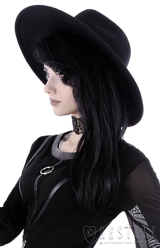 ReStyle Black Gothic Wide Brim Hat Men's Stuff 8 ReStyle Black Gothic Wide Brim Hat Men's Stuff