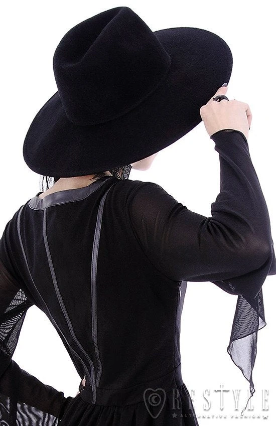 ReStyle Black Gothic Wide Brim Hat Men's Stuff 7 ReStyle Black Gothic Wide Brim Hat Men's Stuff