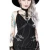 ReStyle Collared Pinstriped Mini Gothic Dress Women's Stuff