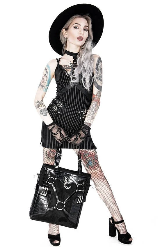 ReStyle Collared Pinstriped Mini Gothic Dress Women's Stuff 6 ReStyle Collared Pinstriped Mini Gothic Dress Women's Stuff