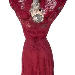 ReStyle Gothic Eyelash Lace Dress Burgundy Women's Stuff 22 ReStyle Gothic Eyelash Lace Dress Burgundy Women's Stuff