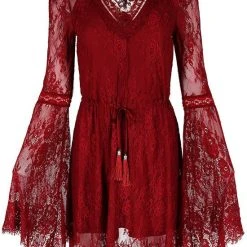 ReStyle Gothic Eyelash Lace Dress Burgundy Women's Stuff 28 ReStyle Gothic Eyelash Lace Dress Burgundy Women's Stuff