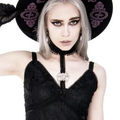 ReStyle Baroque Style Gothic Hat With Burgundy Monogram