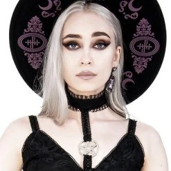 ReStyle Baroque Style Gothic Hat With Burgundy Monogram