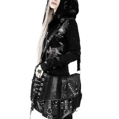 ReStyle Patchwork Hobo Bag With Multiple Pockets And Dragon PU