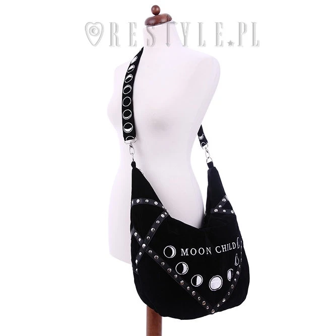 ReStyle Moon Child Black Velvet Hobo Bag 4 ReStyle Moon Child Black Velvet Hobo Bag