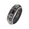INOX Jewelry Gun Metal Plated 3D Canyon Pattern Ring