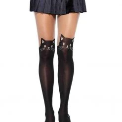 Leg Avenue Spandex Black Cat Opaque Tights