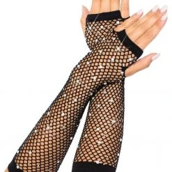 Leg Avenue Women's Stuff Rhinestone Fishnet Arm Warmers Gloves