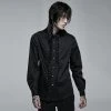 Punk Rave Men's Stuff Gothic Floral Embroidered Ruffled Shirt