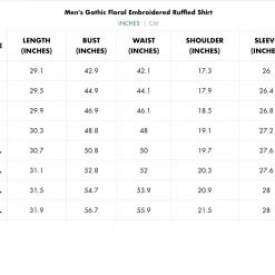 Punk Rave Men's Stuff Gothic Floral Embroidered Ruffled Shirt