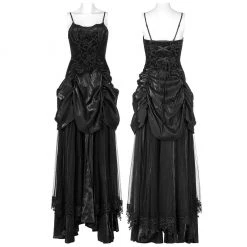 Punk Rave Women's Stuff Gothic Strappy Ruffle Layered Slip Dress