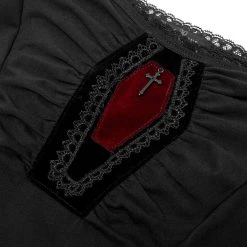 Punk Rave Gothic Toned Horn Sleeved Off Shoulder Shirt Women's Stuff