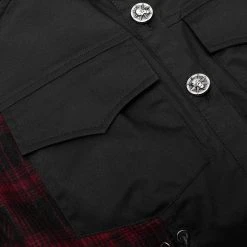 Punk Rave Women's Stuff Punk Plaid Splice Mesh Strappy Shirt