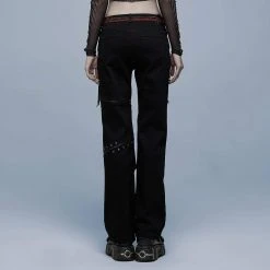 Punk Rave Punk Splice Zipper Straight Pants Women's Stuff